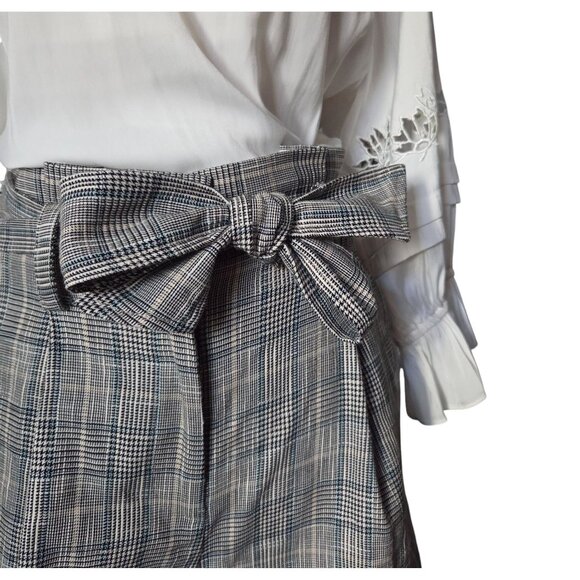 Veronica Beard Baga Check Wool Blend Paperbag Shorts Women's 4 - Picture 8 of 10